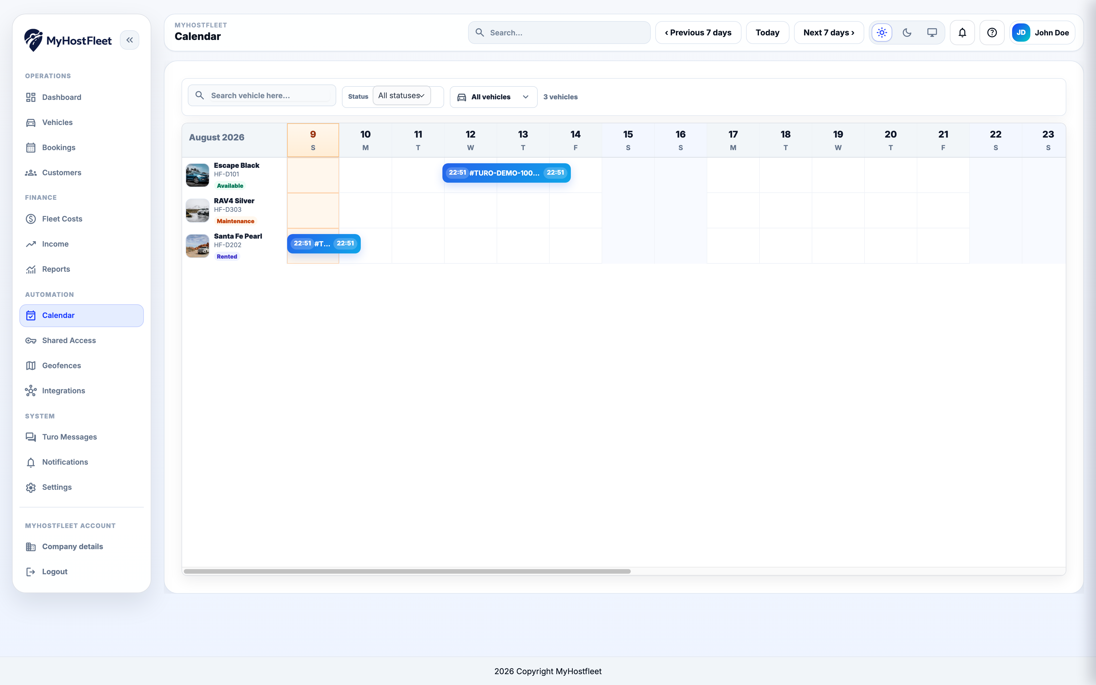Calendar screenshot