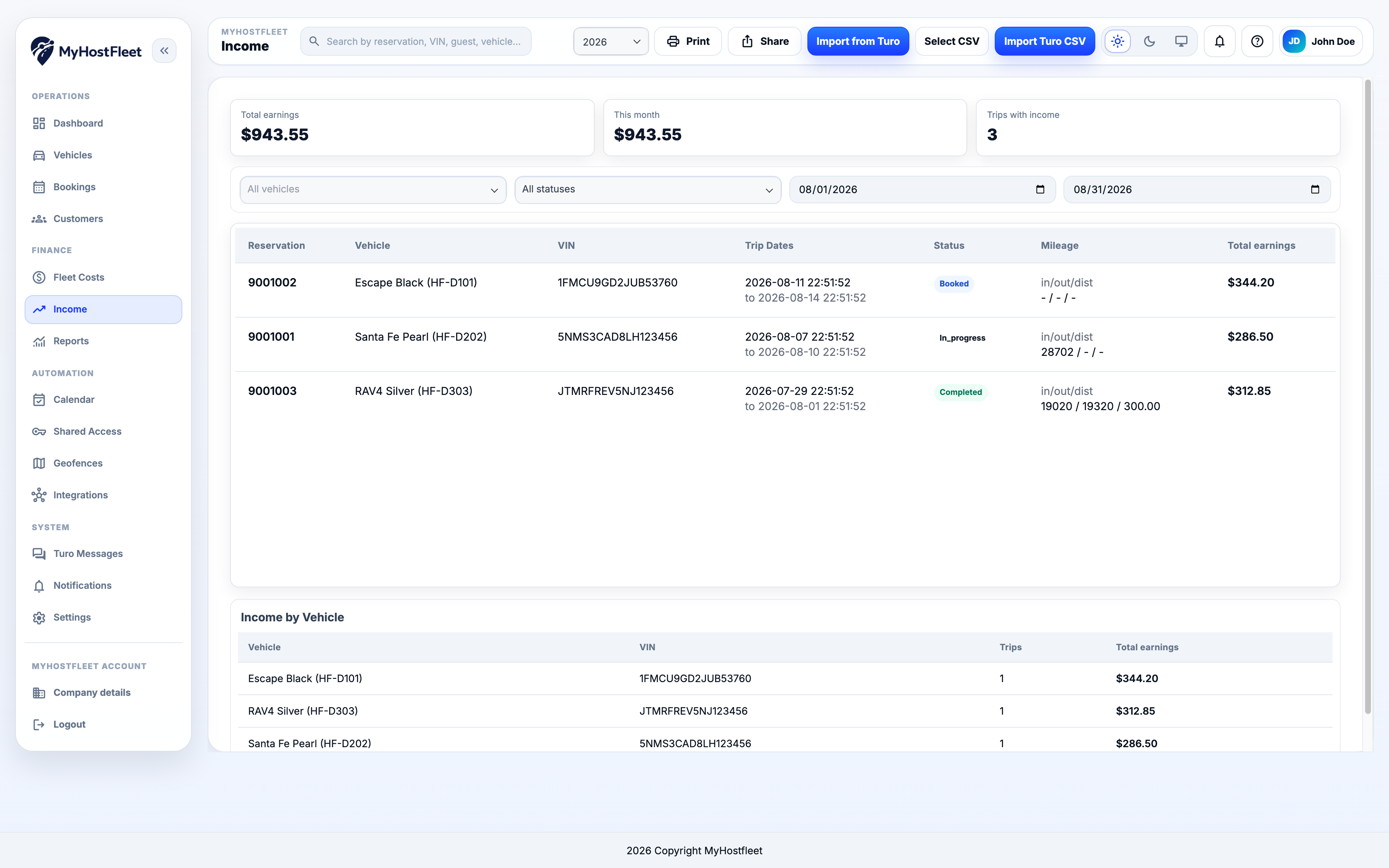 Income screenshot